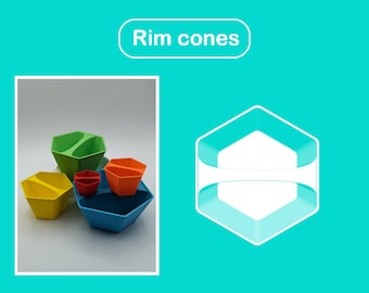 Cono de alfarero hexagonal / Cono de borde / Herramienta de cerámica / Impresión 3D PLA+ / Guía base / Herramientas de forma pop