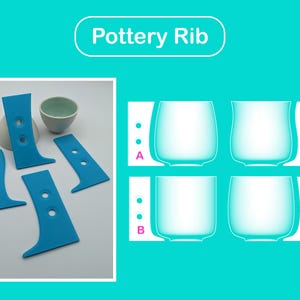 Pottery Estèque gabarit / Pottery tool / pottery rib / Shape guide / Pop shape tools