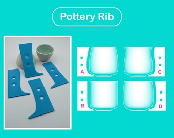 Pottery Estèque gabarit / Pottery tool / pottery rib / Shape guide / Pop shape tools