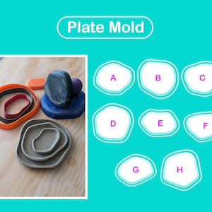 Plate mold Organic / Pottery form / Modeling tool / PLA+ 3D print / Base guide / Pop shape tools