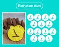Extrusion dies / Pottery tool / test tile pattern disc / PLA+ 3D print / Clay extruder / Ceramic utensil / Pop shape tools product logo