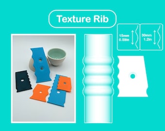 Estèque gabarit texture / Pottery tool / pottery rib / PLA+ 3D print / Shape guide / Pop shape tools