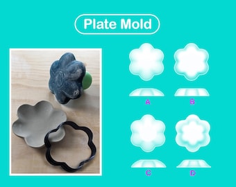Pottery Plate mold Flower / Pottery form / Modeling tool / Base guide / Pop shape tools