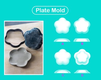 Pottery Plate mold Flower / Pottery form / Modeling tool / Base guide / Pop shape tools