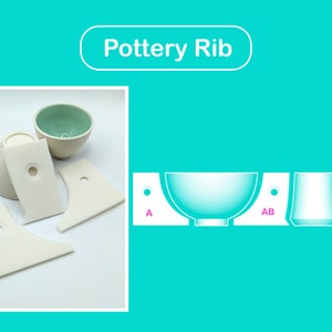 Estèque gabarit / Pottery tool / pottery rib / PLA 3D print / Shape guide / Pop shape tools afbeelding 1