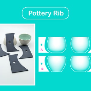 Estèque gabarit / Pottery tool / pottery rib / PLA 3D print / Shape guide / Pop shape tools image 1