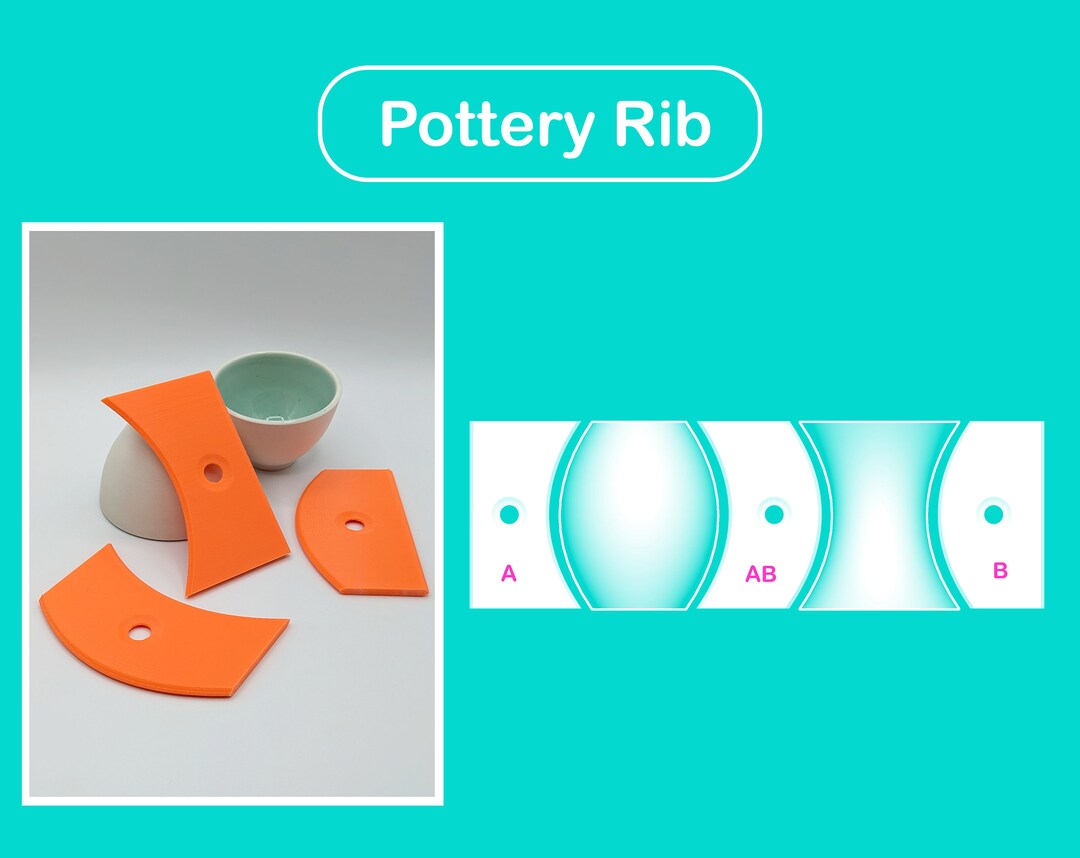 Estèque Gabarit / Pottery Tool / Pottery Rib / PLA 3D Print / Shape ...