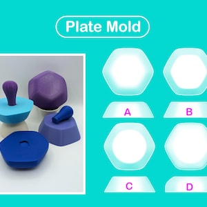 Pottery Plate mold Hexagon / Pottery form / Modeling tool / Base guide / Pop shape tools
