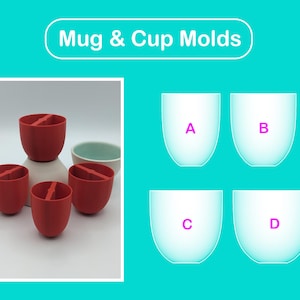 Mug and Cup mold / Pottery form / Modeling tool / PLA+ 3D print / Base guide / Pop shape tools
