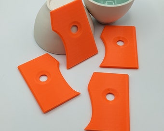 DISCOUNT Estèque gabarit de 7cm-2.7in Orange / Pottery tool / pottery rib / PLA+ 3D print / Shape guide / Pop shape tools