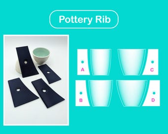 Pottery Estèque gabarit / Pottery tool / pottery rib / Shape guide / Pop shape tools
