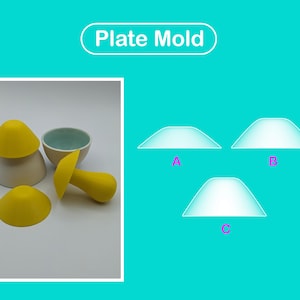 Plate Bowl mold / Pottery form / Modeling tool / PLA+ 3D print / Base guide / Pop shape tools
