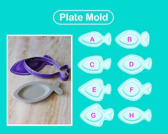 Pottery Plate mold Fish / Pottery form / Modeling tool / Base guide / Pop shape tools