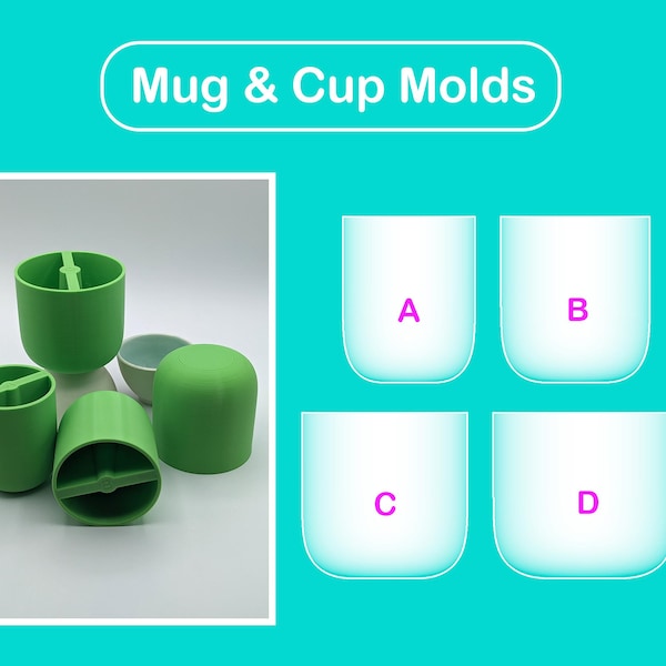 Pottery Mug and Cup mold / Pottery form / Modeling tool / Base guide / Pop shape tools