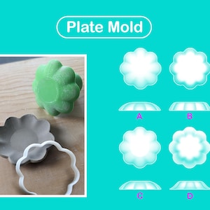 Pottery Plate mold Flower / Pottery form / Modeling tool / Base guide / Pop shape tools