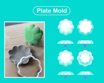 Pottery Plate mold Flower / Pottery form / Modeling tool / Base guide / Pop shape tools