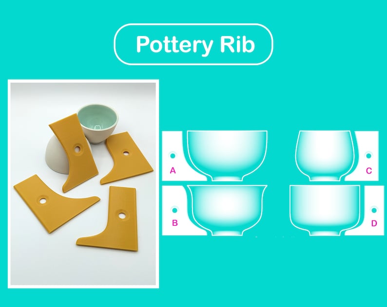 Pottery Ribs With Ruler Pottery Estèque Template / Pottery Tool / Pottery Rib / Shape Guide ...