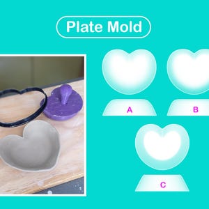 Pottery Plate mold Heart / Pottery form / Modeling tool / Base guide / Pop shape tools
