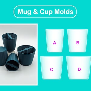 Mug and Cup mold / Pottery form / Modeling tool / PLA+ 3D print / Base guide / Pop shape tools