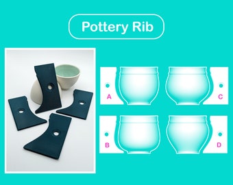 Pottery Estèque gabarit / Pottery tool / pottery rib / Shape guide / Pop shape tools