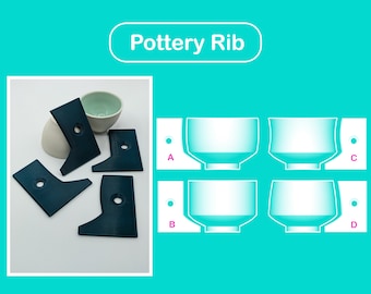 Pottery Estèque gabarit / Pottery tool / pottery rib / Shape guide / Pop shape tools