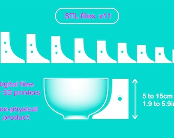 3D digital files Estèque template x11 / STL files / Pottery tool / pottery rib / Digital item / Shape guide / Pop shape tools