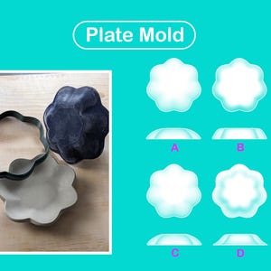 Pottery Plate mold Flower / Pottery form / Modeling tool / Base guide / Pop shape tools