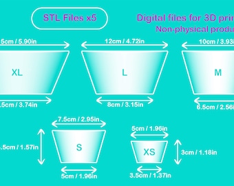 3D digital files Rim Cone x5 / STL files / Pottery tool / pottery rib / Digital item / Shape guide / Pop shape tools