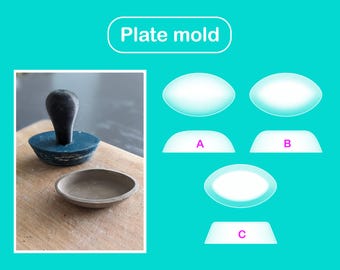 Pottery Plate mold Oval / Pottery form / Modeling tool / Base guide / Pop shape tools