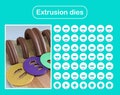Extrusion dies / Pottery tool / Handle pattern disc / PLA+ 3D print / Clay extruder / Ceramic utensil / Pop shape tools product logo