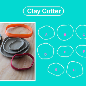 Clay cutter Organic shapes / pottery tool / PLA+ 3D print / Shape guide / Stamp / Pop shape tools