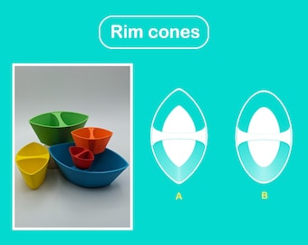 Cono de cerámica ovalado / Cono de borde / Herramienta de cerámica / Guía de base / Herramientas con forma de pop