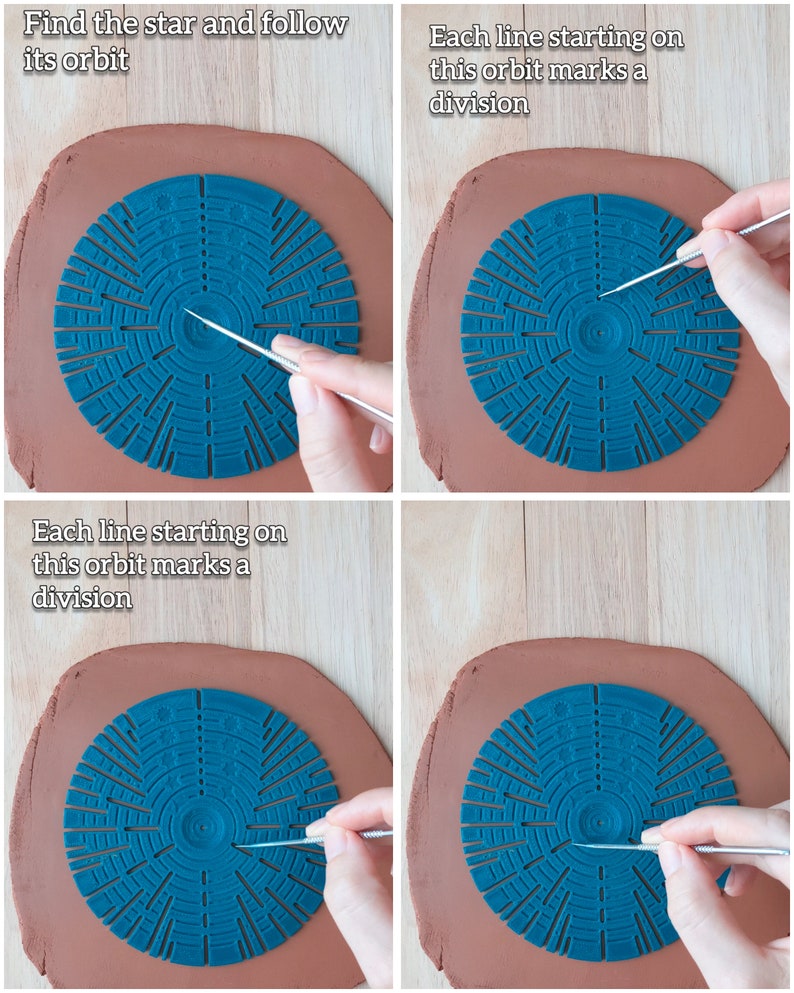 Guide de divisions / Polymer clay tool / Pottery tool / Star disc / PLA 3D print / Pop shape tools image 3