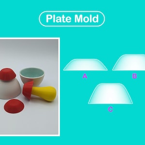 Pottery Plate Bowl mold / Pottery form / Modeling tool / Base guide / Pop shape tools