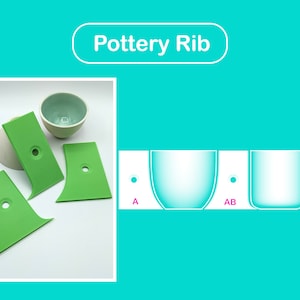 Estèque gabarit / Pottery tool / pottery rib / PLA 3D print / Shape guide / Pop shape tools imagen 1