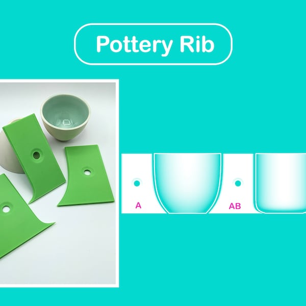 Estèque gabarit / Pottery tool / pottery rib / PLA+ 3D print / Shape guide / Pop shape tools