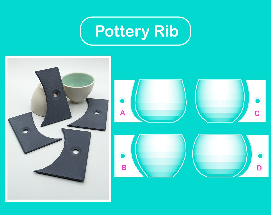 Estèque Gabarit / Pottery Tool / Pottery Rib / PLA 3D Print / Shape ...