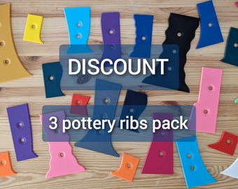 Pottery DISCOUNT / Estèques gabarit lot de 3 / Pottery tool / pottery rib / Shape guide / Pop shape tools