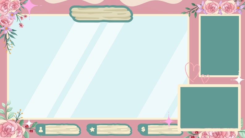 Powder Pink Roses Twitch Overlay Stream Package, Beautiful Roses Twitch ...