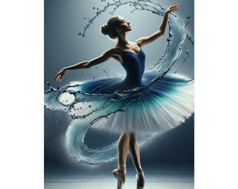 Poster d'art IA de danseuse de ballet Fluid Elegance