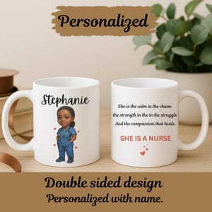 Personalized Nurse Mug with Name She Is a Nurse Gift, Graduation Coffee Cup, Appreciation Gift for Nurses, Custom Nurse Gift