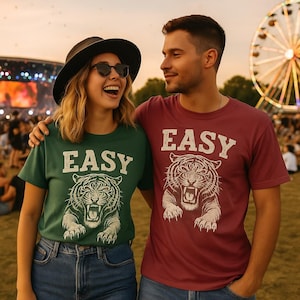 Easy Tiger Graphic Tee: Comfort Colors Vintage Distressed T-Shirt