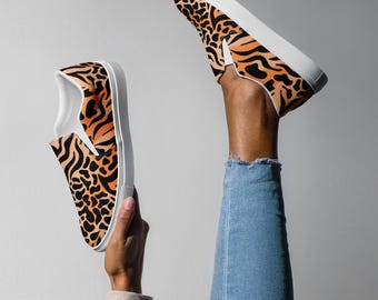 Wild Fusion-canvas damesslippers met luipaard- en tijgerprint