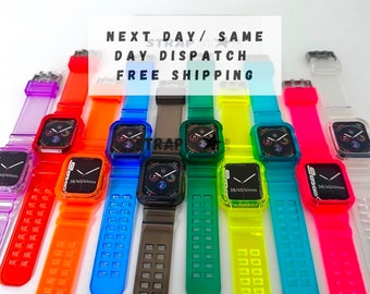 Candy Color Clear Apple Watch Band Strap, verstellbares transparentes Apple Strap Armband für iWatch Series 38/40/41 42/44/45mm iWatch 8, 7, 6