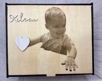Memory box with photo / baptism / birth / birthday / storage box / memories