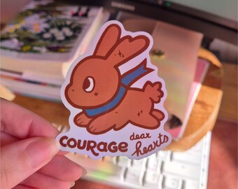 Kawaii Bunny Waterproof Sticker | Cute Rabbit Vinyl Sticker for Laptop & Water Bottle