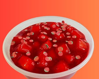 Strawberry Jelly Cube Slime, Scented Stress Relief, Party Favours, Neutral gift for kids, Gift for adults