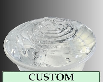 Slime transparente espeso personalizado, regalo casero para aliviar el estrés, recuerdo de fiesta (6 oz), regalo neutro para niños, regalo para adultos