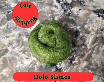 Slime Christmas Ornaments, Cheap Stocking Stuffers for Christmas, Personalized Card, Holographic Slimes, Inexpensive Christmas Gift for Kids