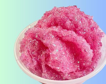 Pink Bingsu Slime, Crunchy Cotton Candy Scented Slime, Stress Relief, Neutral gift for kids, Gift for adults